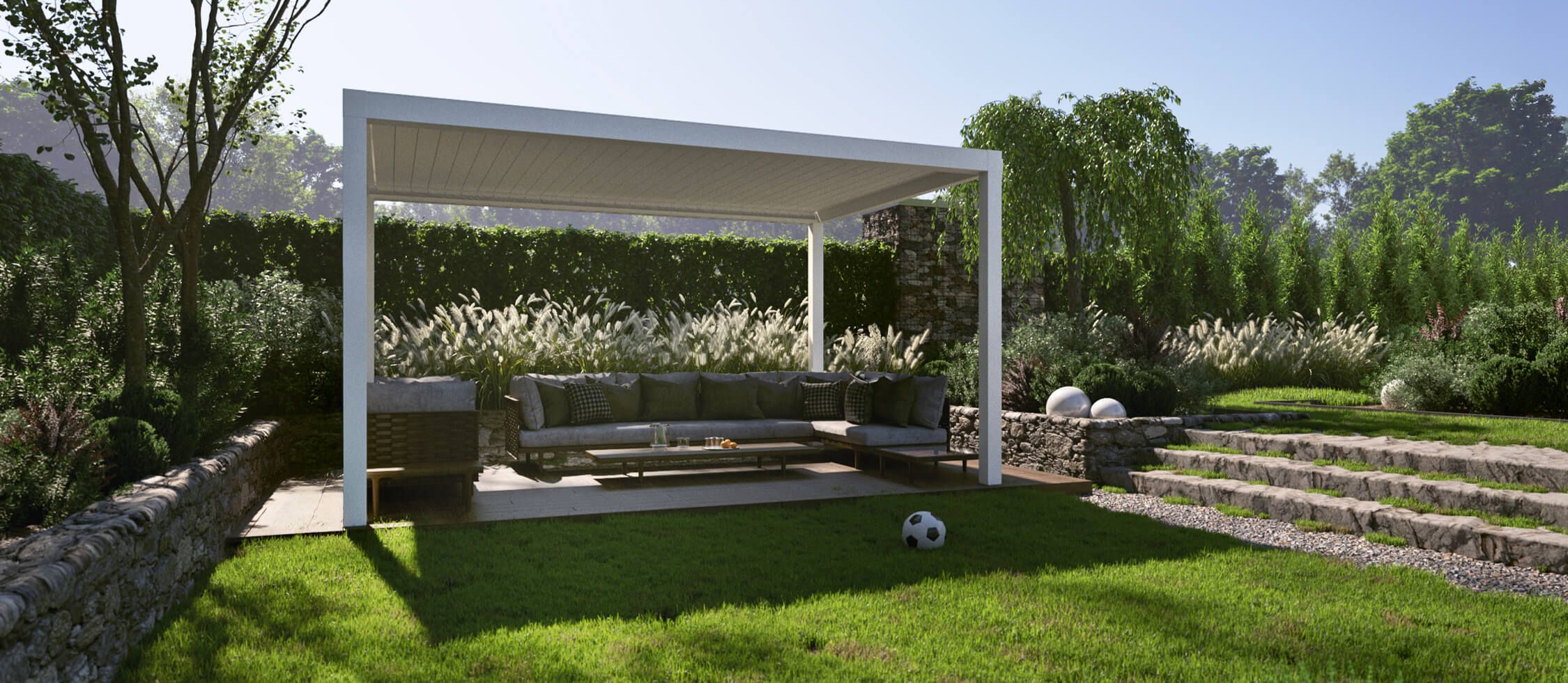 Une pergola de terrasse dans le jardin