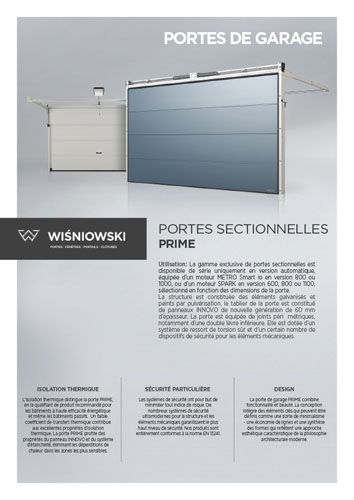 Portes sectionnelles PRIME