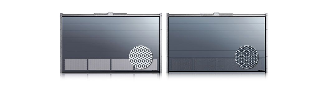 Panneaux ventilés dans la porte de garage